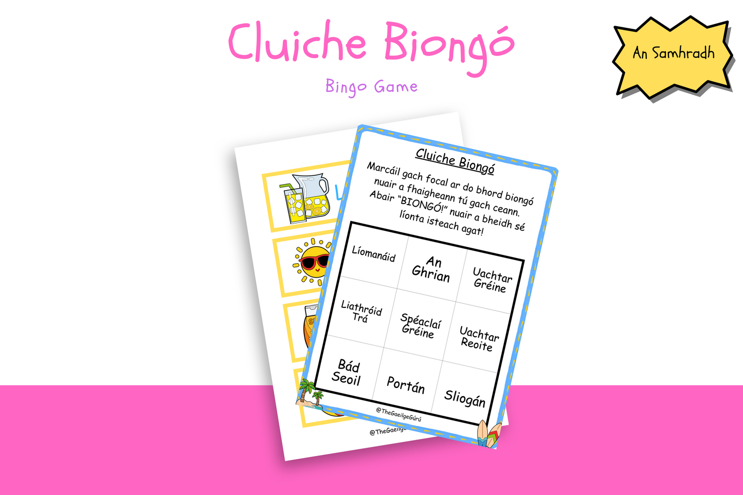 Cluiche Biongó - An Samhradh / Summer Bingo Game