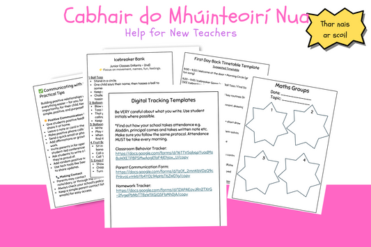 Cabhair do Mhúinteoirí Nua / Help for NQT's