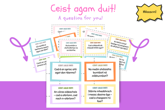 Ceist Agam Duit — Portable Gaeilge Question Cards (30+ Prompts)