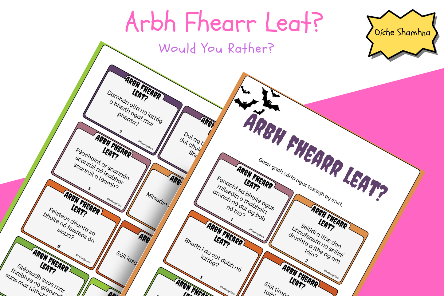 Cártaí Oíche Shamhna - Arbh Fhearr Leat / Halloween Cards - Would You Rather