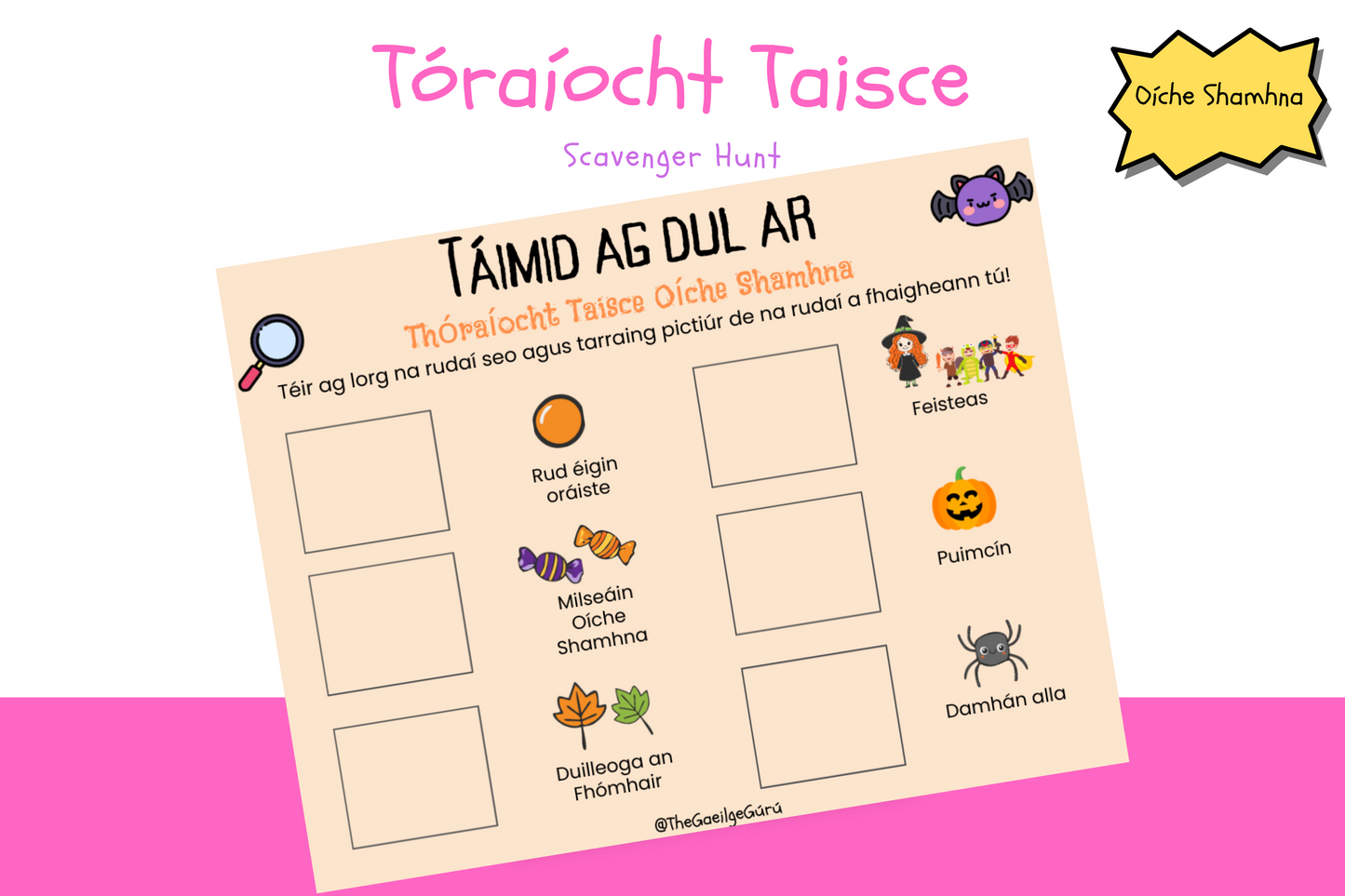 Tóraíocht Taisce Oíche Shamhna / Halloween Scavenger Hunt